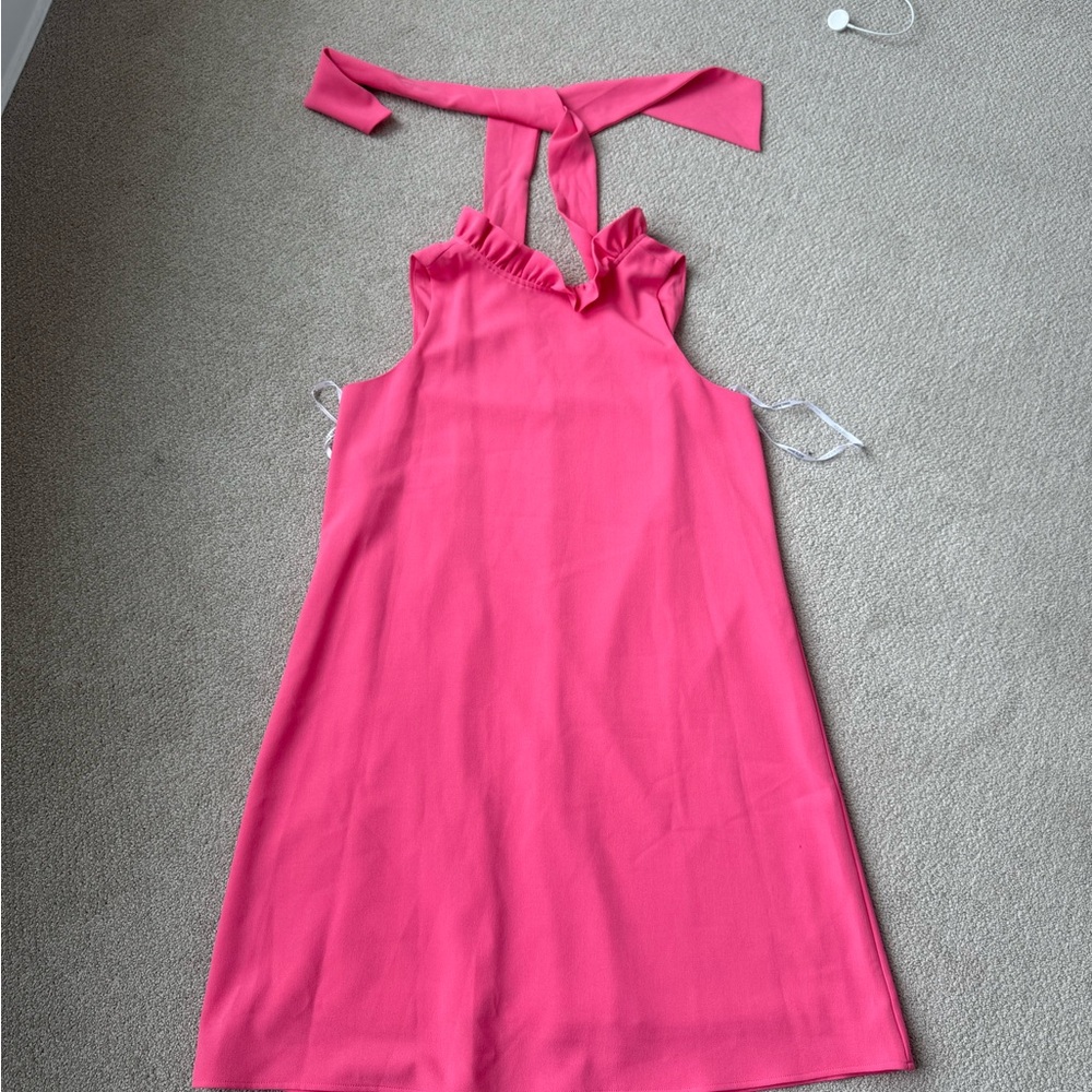 Anne Klein Vibrant Pink Halter Top Dress